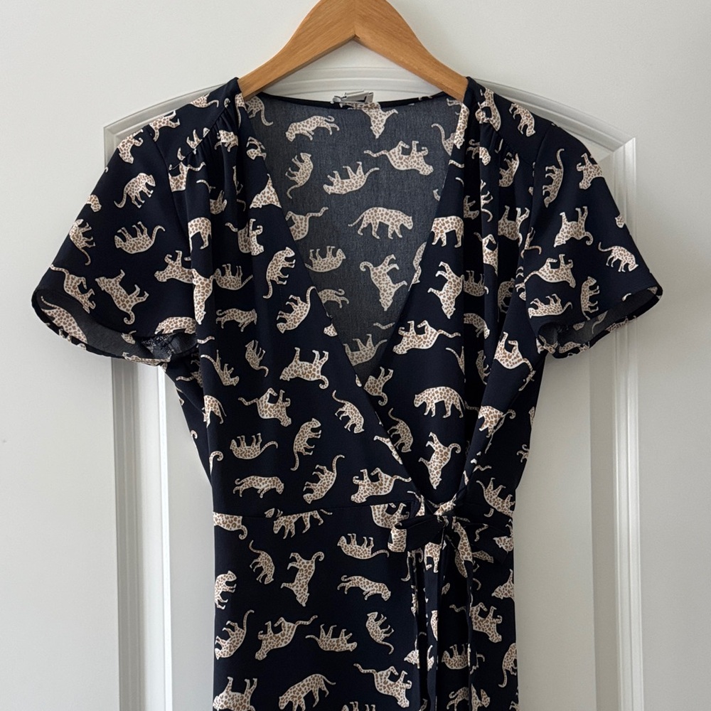 J Crew Tiger Print Wrap Dress